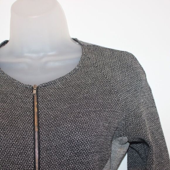 Theory  Chayenne Two-Tone Front-Zip Long Sleeve Mini dress Women 4 - Picture 8 of 14